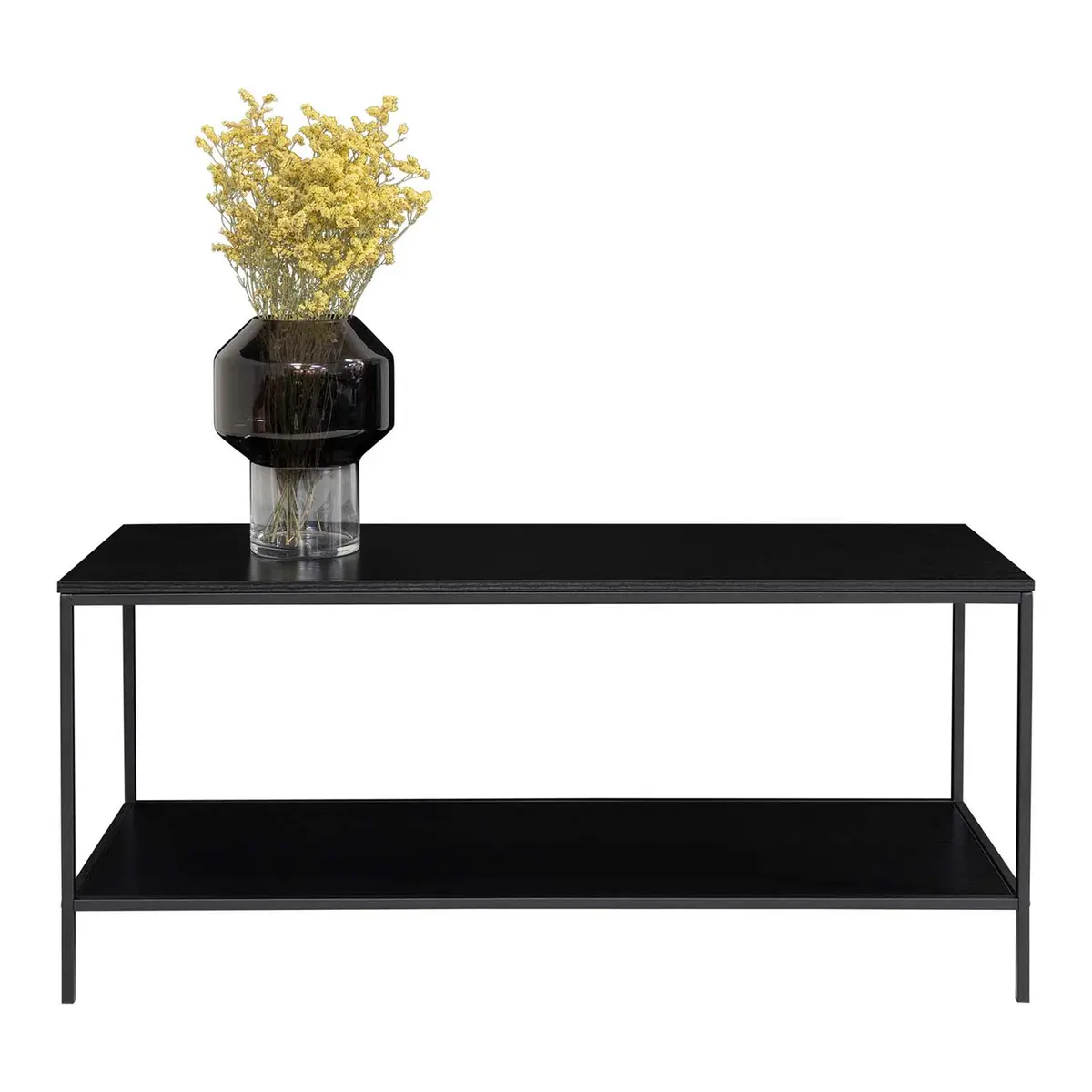 HOUSE NORDIC Vita TV-benk, m. hylle - sort melamin og sort stål (100x36)