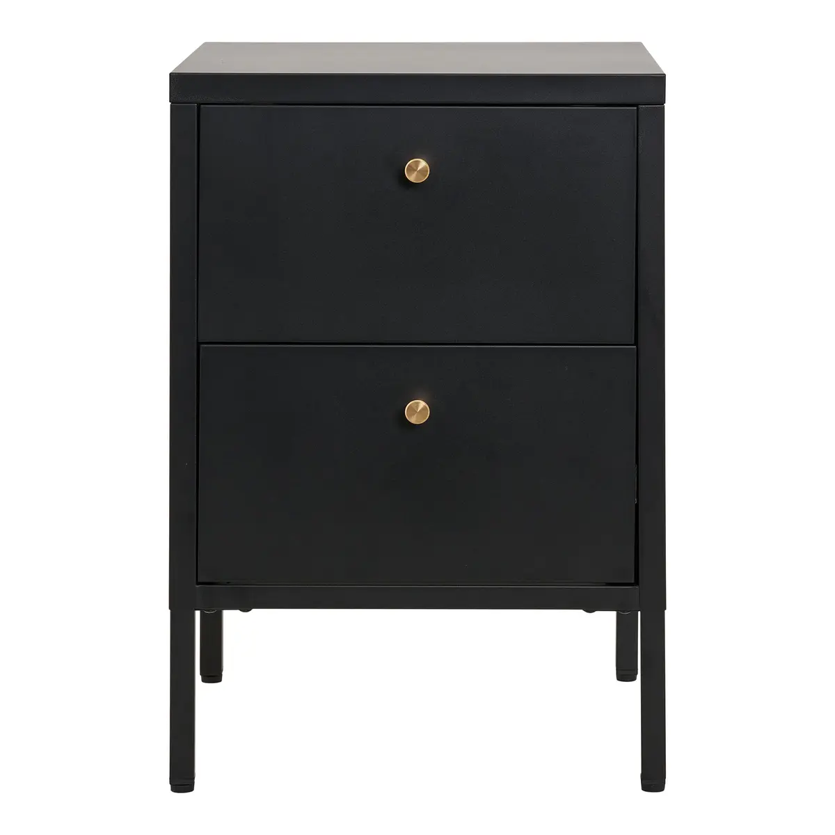 HOUSE NORDIC Dalby kommode, med 2 skuffer - svart stål (40x40)