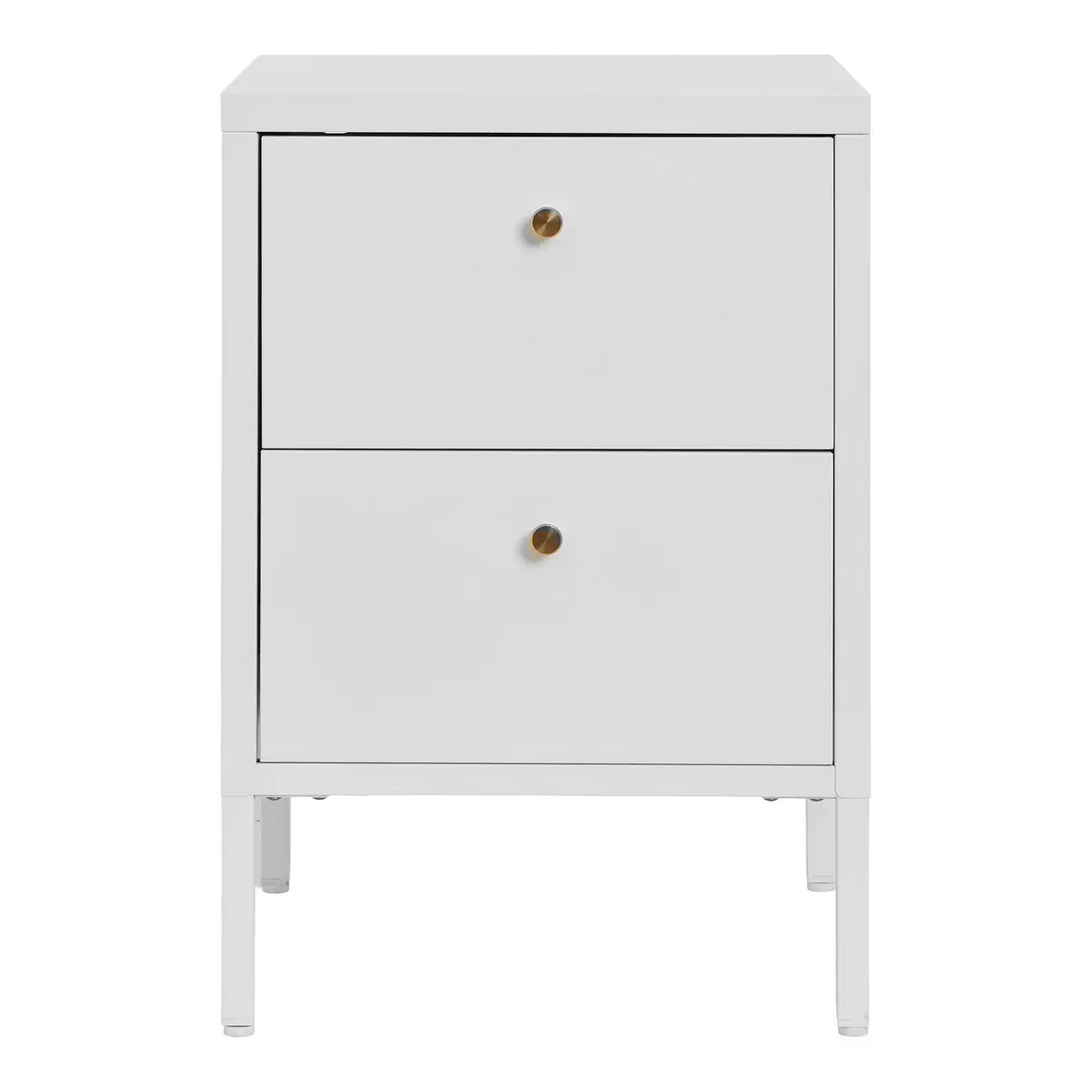 HOUSE NORDIC Dalby kommode, med 2 skuffer - hvit stål (40x40)