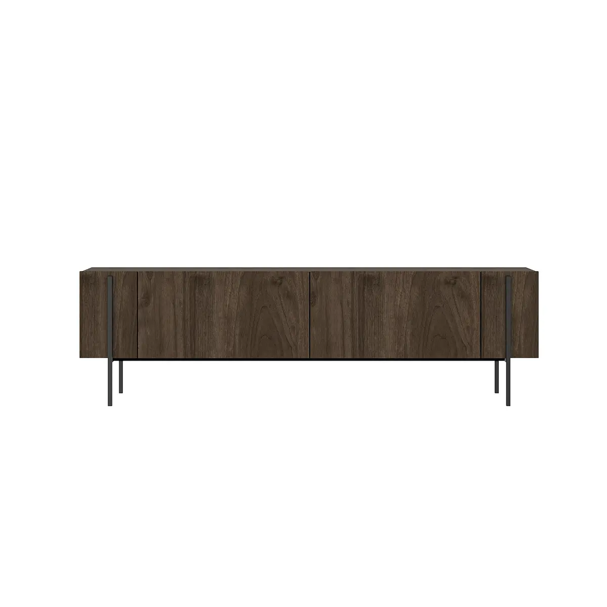 NORDVÄRK Herman TV-stativ, m. 2 dører - valnøttmelamin (160x31,4)