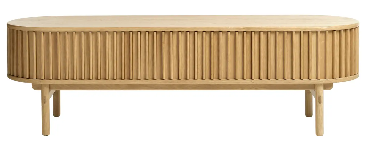 Carno TV-bord, m. 2 skyvedører og 1 skuff - naturlig eik (45x160)