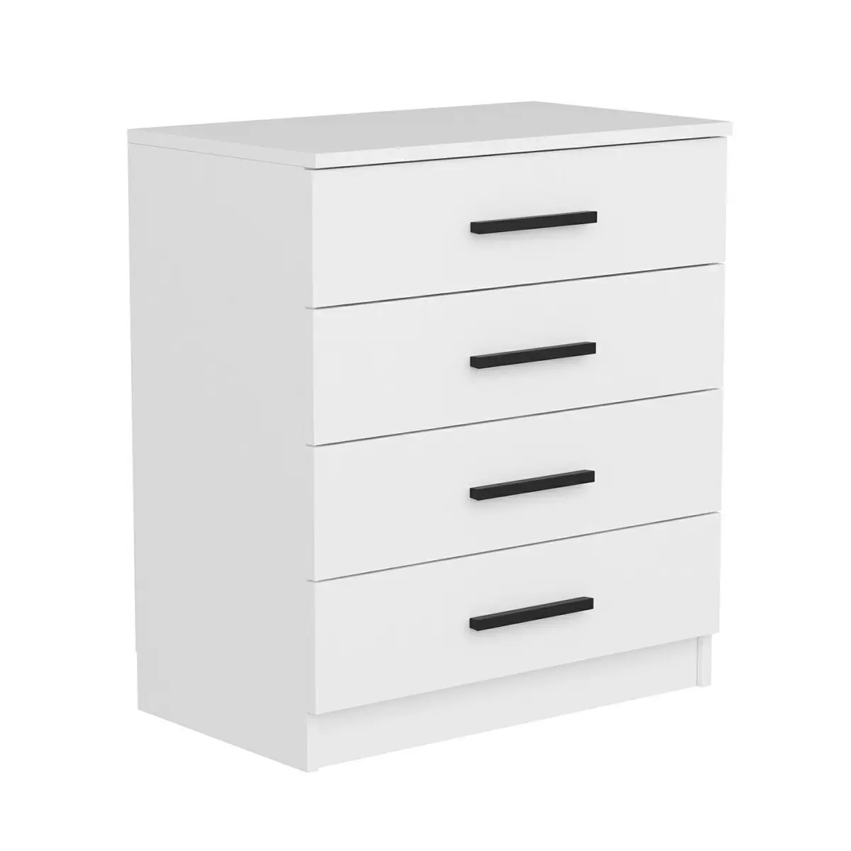 FUNZI LIVING kommode 85,m. 4 skuffer - hvit melamin