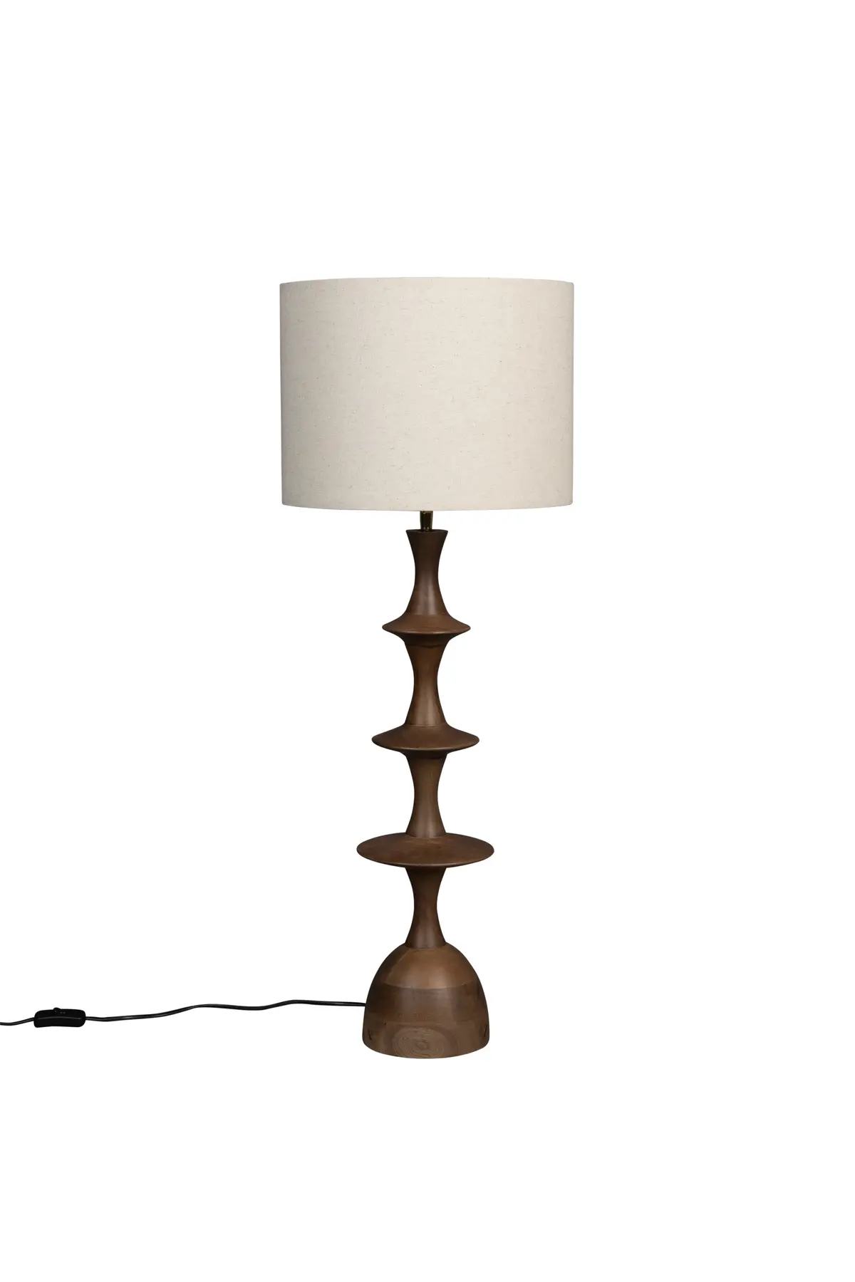 DUTCHBONE Cath bordlampe - lin og valnøttfarget mangotre
