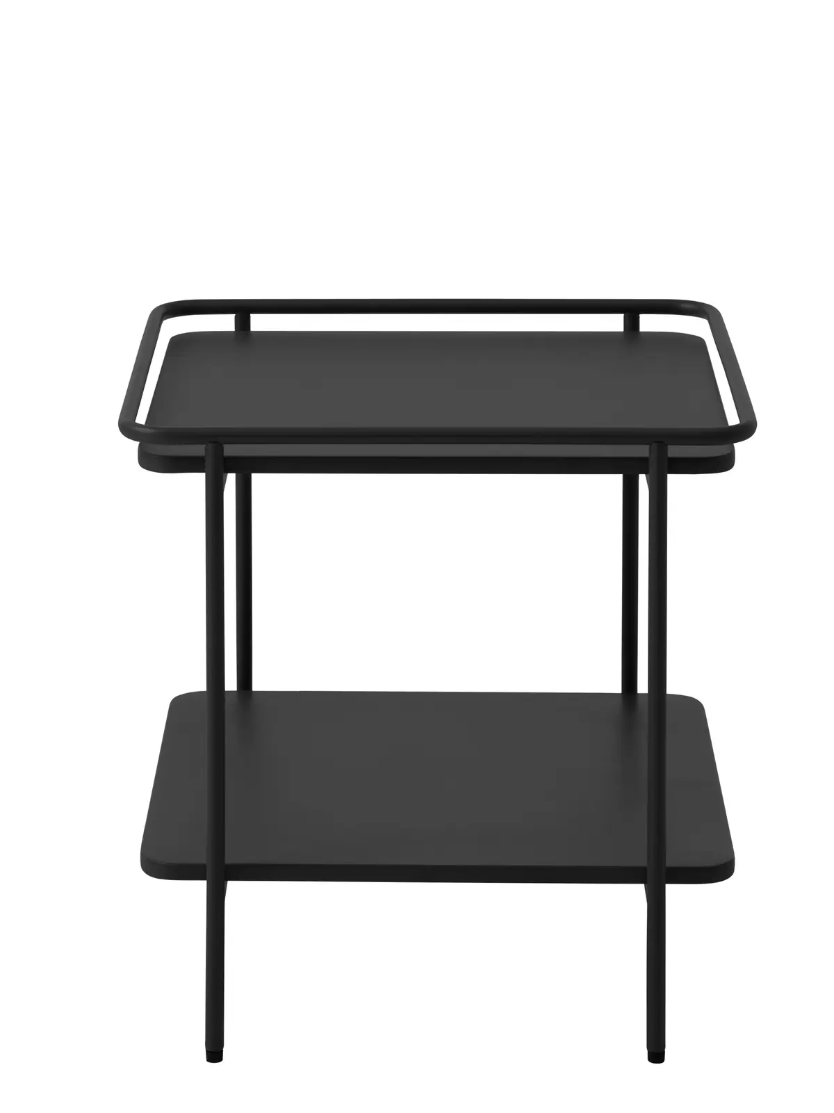 Yuba sidebord, med 1 hylle, firkantet - svart metall (45x45)