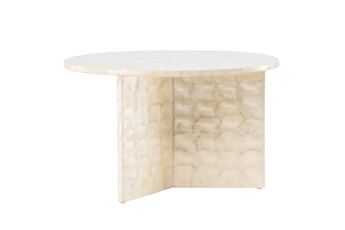 VIND COLLECTION Sm&ouml;gen salongbord, rundt - beige capiz (Ø70)