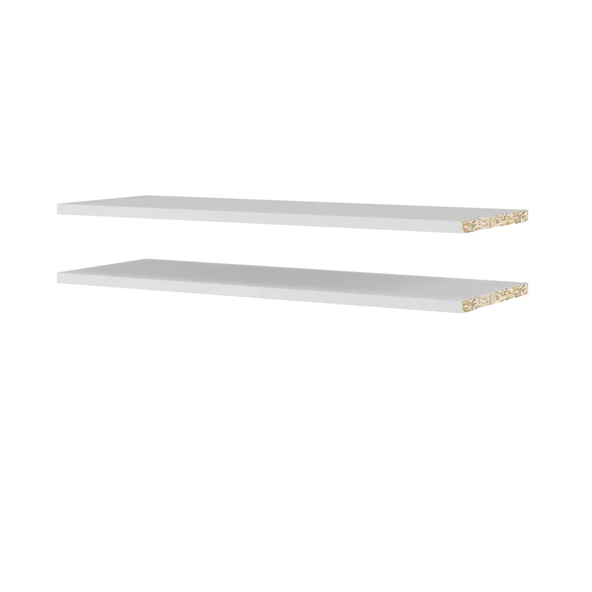 TWILUM Basic hylle - hvit, bred (sett med 2)