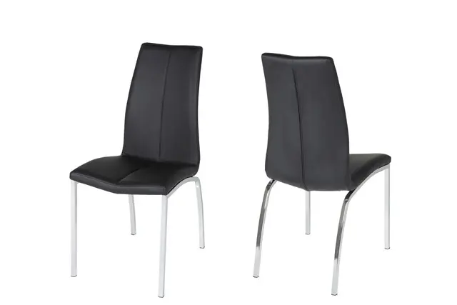 ACT NORDIC Asama spisestuestol - sort skinn PU, metallramme