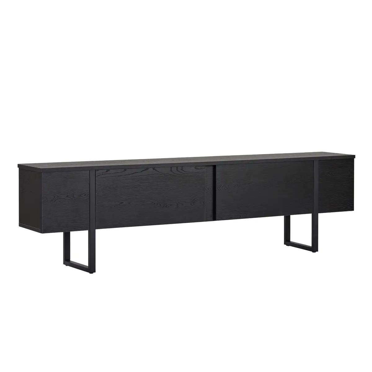 FUNZI LIVING Onera TV-bord, med 2 dører - svart tre melamin og svart (180x30)