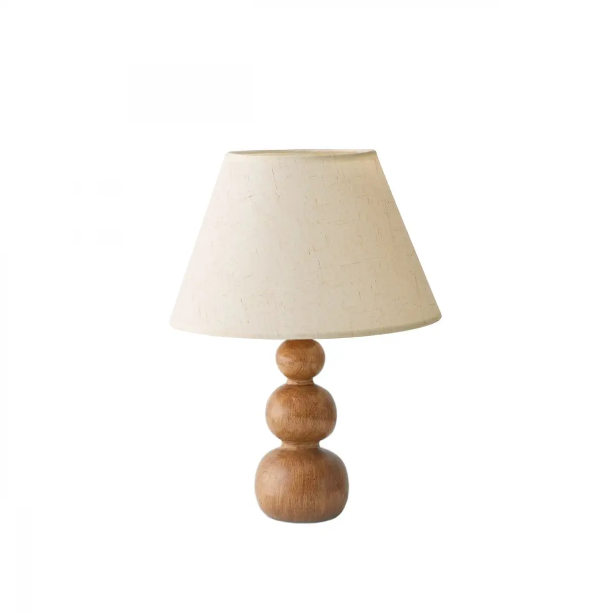 LUMI 242109 bordlampe - kremfarget stoff og naturlig treverk