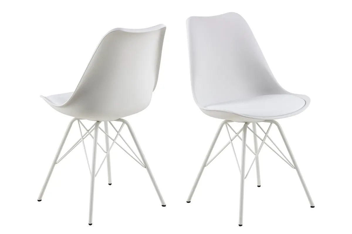 ACT NORDIC Eris spisestol - hvit plast/kunstskinn/metall