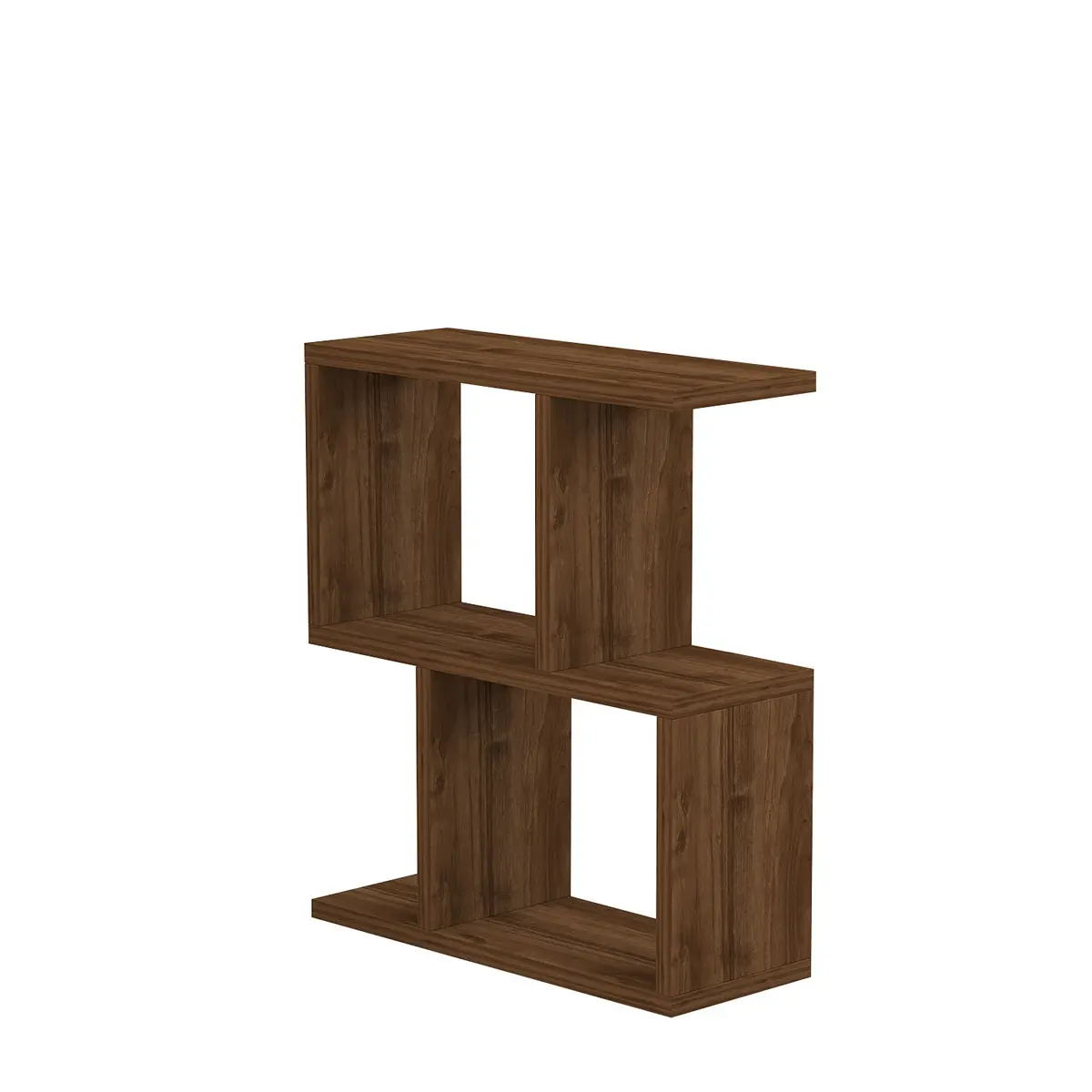 NORDVÄRK Zet sidebord, m hyller - valnøttmelamin (45x17)