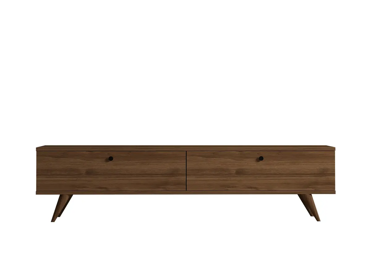 NORDVÄRK Paris TV-bord, med 2 dører - valnøtt melamin og plast (160x25)