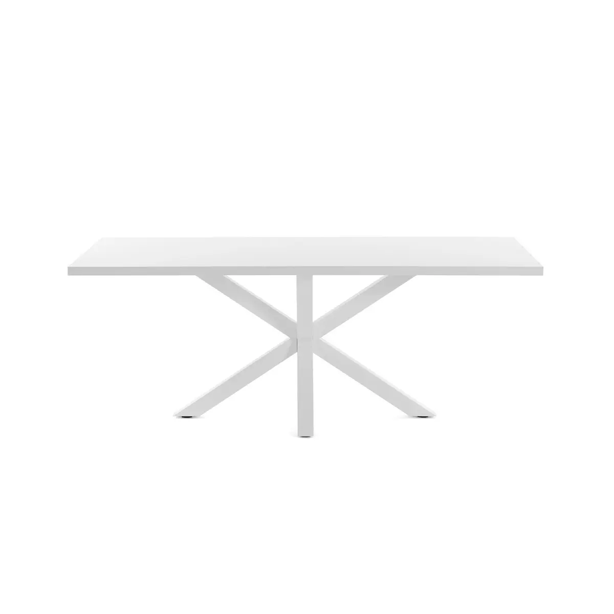 KAVE HOME rektangulært Arya spisebord - hvit melamin og hvitt stål (200x100)