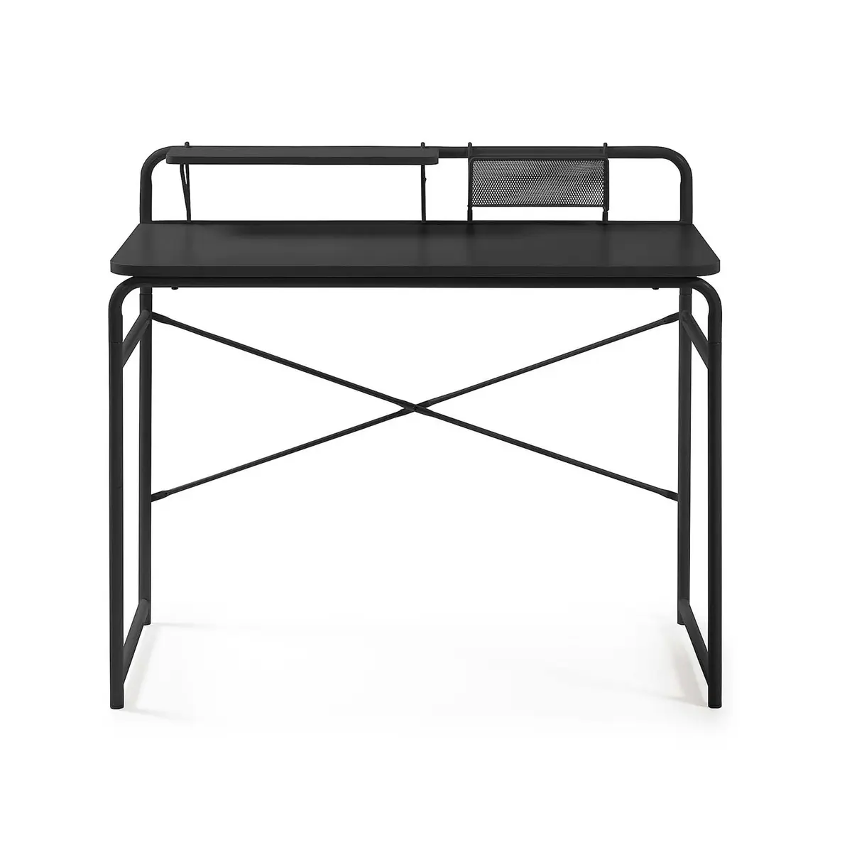 KAVE HOME rektangulært Foreman skrivebord - svart melamin og metall (98x48)