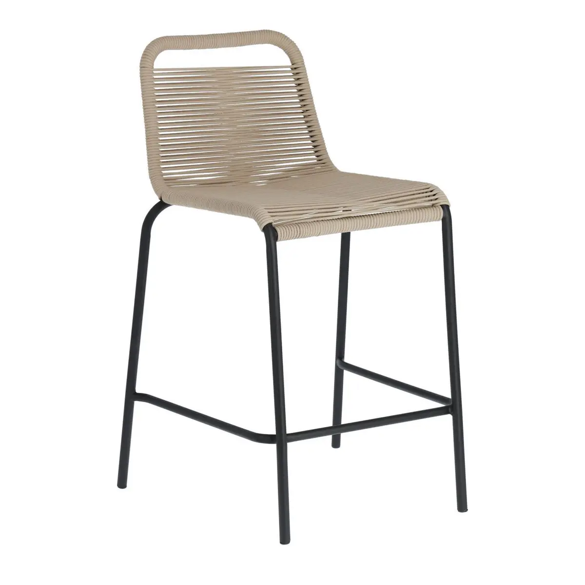 KAVE HOME Beige Glenville barkrakk for hagen, med ryggstøtte og fotstøtte - stål (88cm)