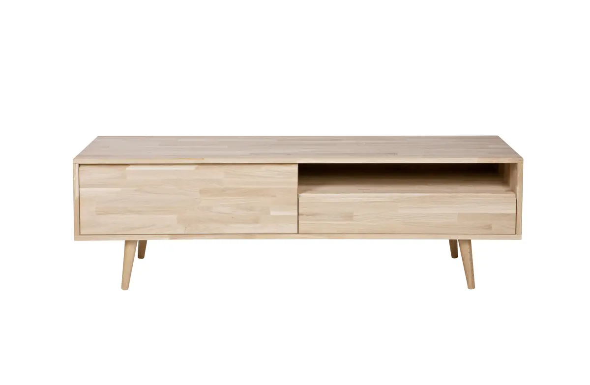 WOOOD Tygo TV-bord, m. 1 rom, 1 skuff og 1 dør - naturlig eik (150x44)