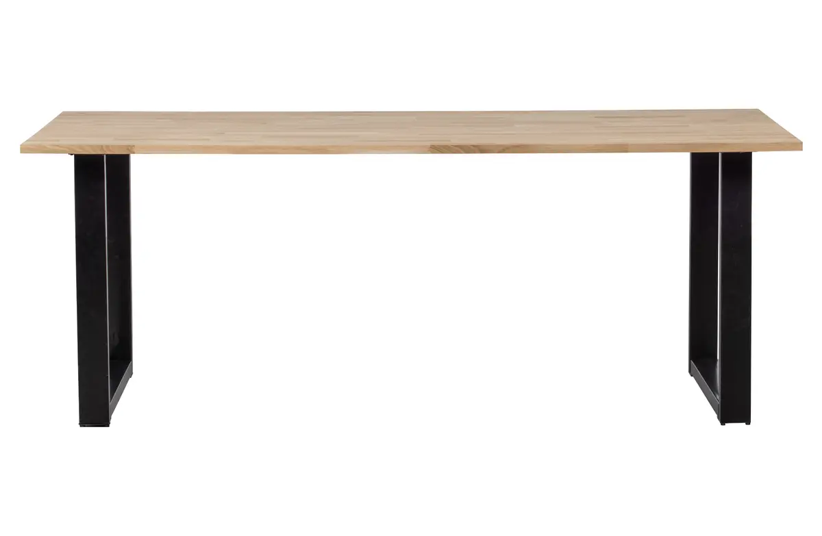 WOOOD Tablo spisebord, rektangulært - naturlig eik og sort stål (220x90)