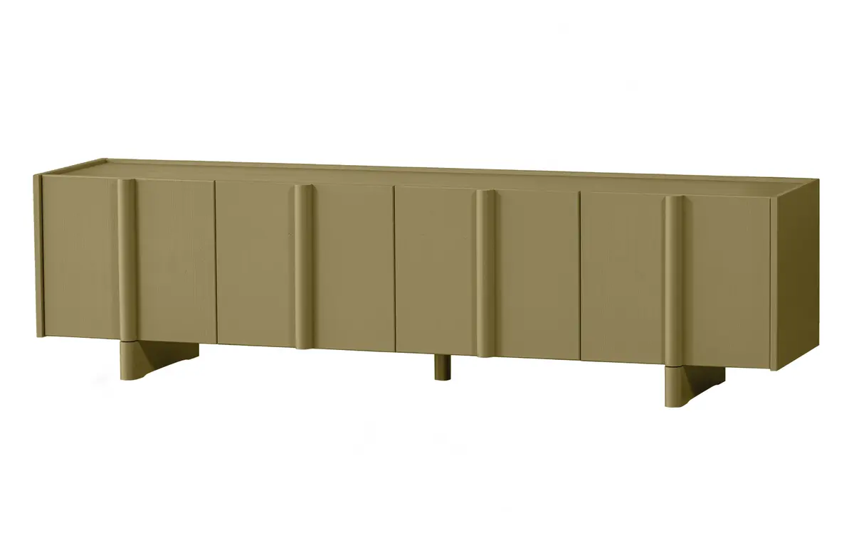 WOOOD EKSKLUSIVT Basu TV-bord, m. 3 dører og 2 hyller - mosefuru (200x46)