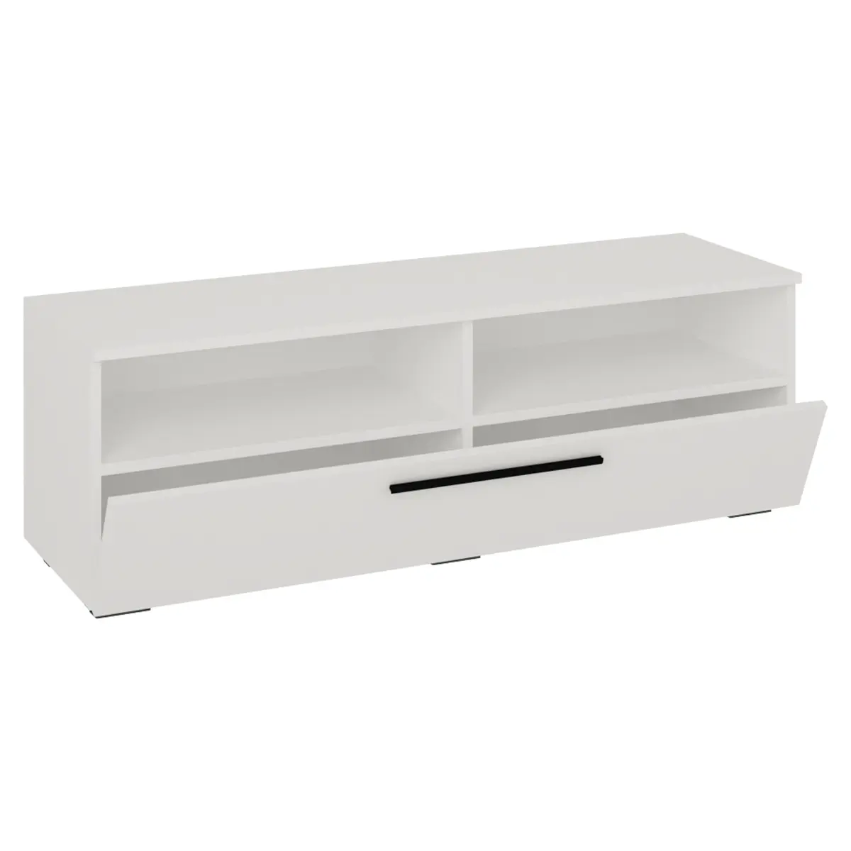 VCM NORDIC Arila XL TV-bord, m. 1 dør og 4 rom - hvitt tre (115x40)