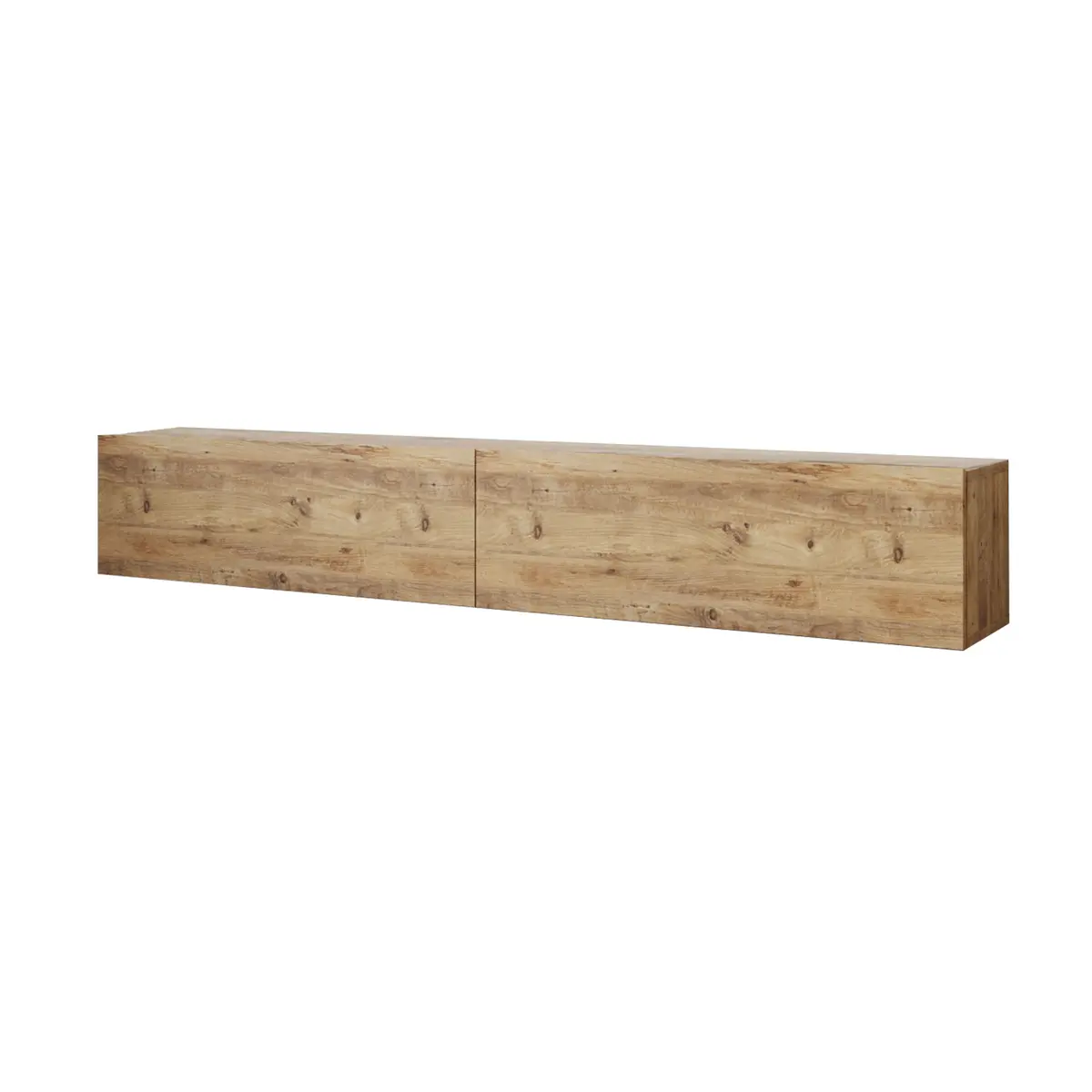 NORDVÄRK Fr8 TV-bord, vegghengt, m. 2 dører - Atlantic Pine melamin (180x31,6)