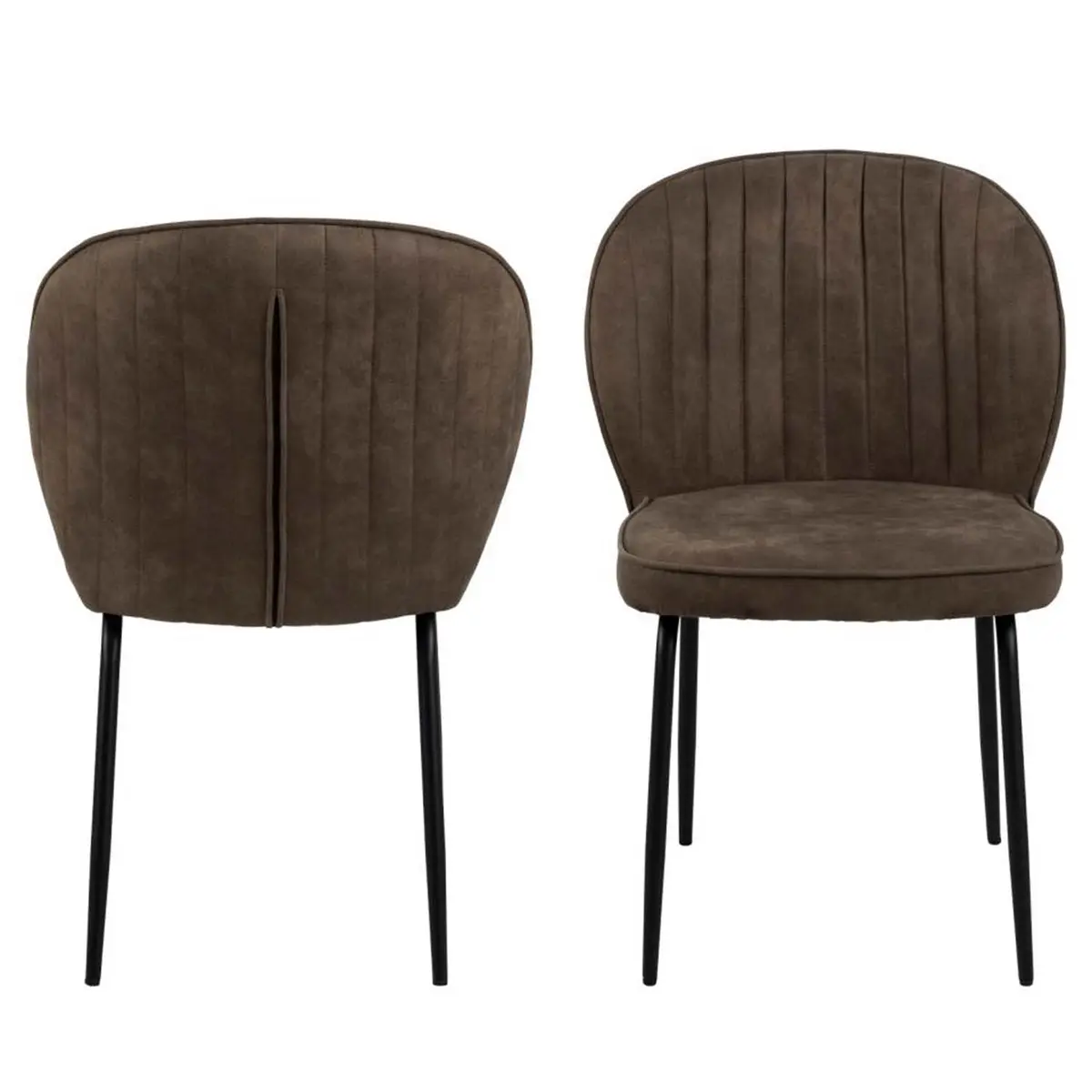 ACT NORDIC Patricia spisebordstol - lysebrun polyester og svart metall