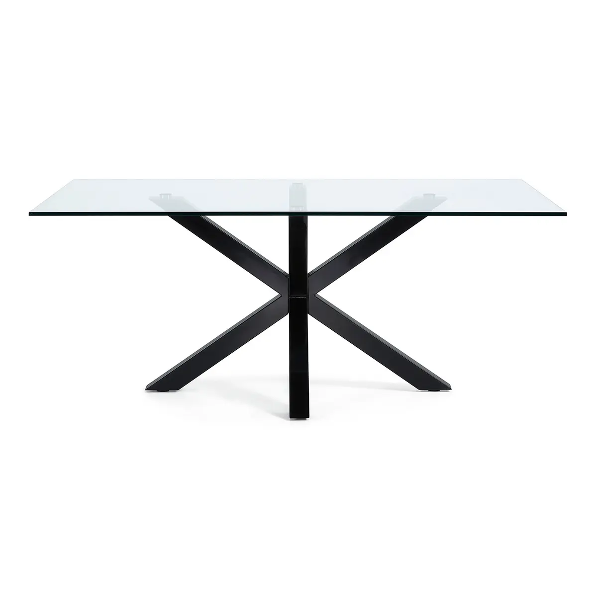 KAVE HOME Arya spisebord - klart glass og sort stål (200x100)