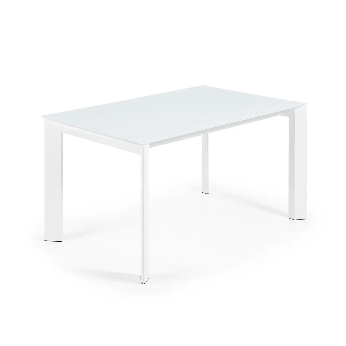 KAVE HOME Axis spisebord, med butterfly bordplate - hvitt glass og hvitt stål (140(200)x90)