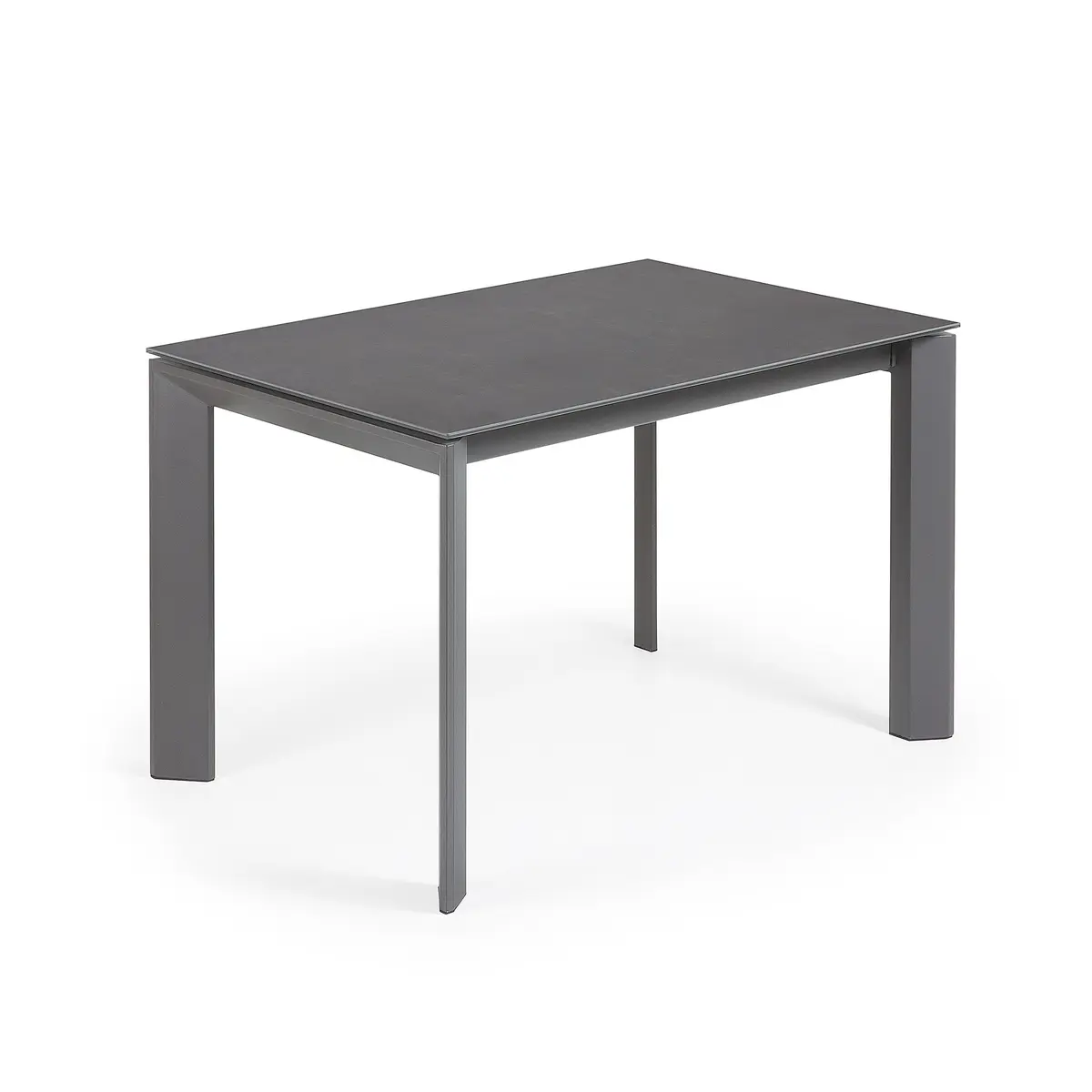 KAVE HOME Axis spisebord, med butterfly bordplate - grått porselen og mørk grått stål (120(180)x80)