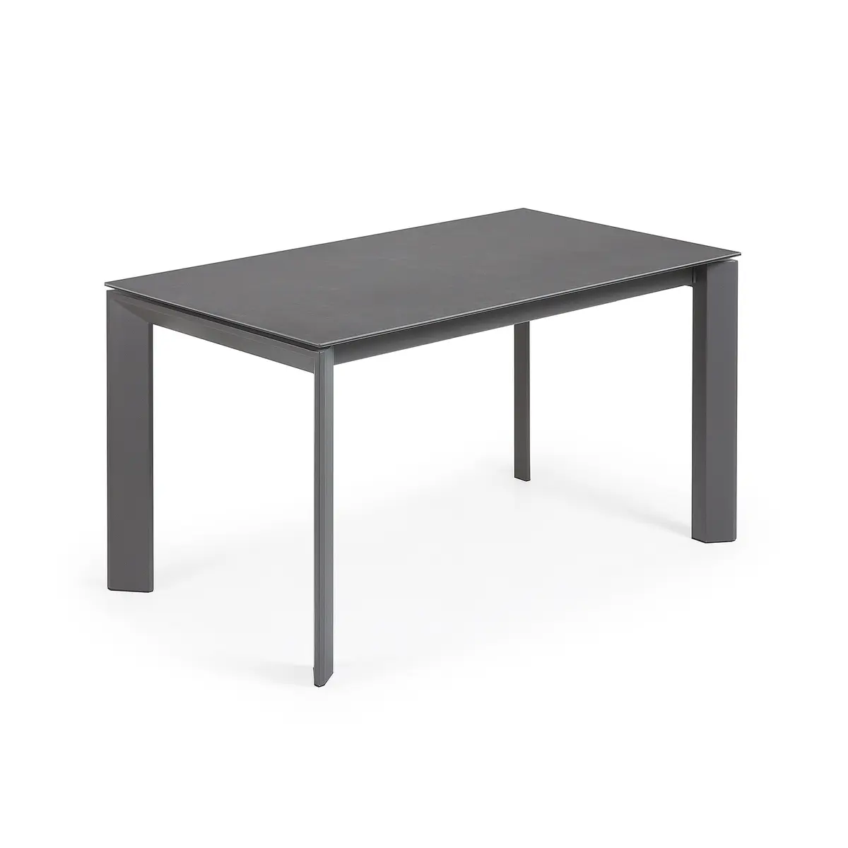 KAVE HOME Axis spisebord, med butterfly bordplate - grått porselen og mørk grått stål (140(200)x90)