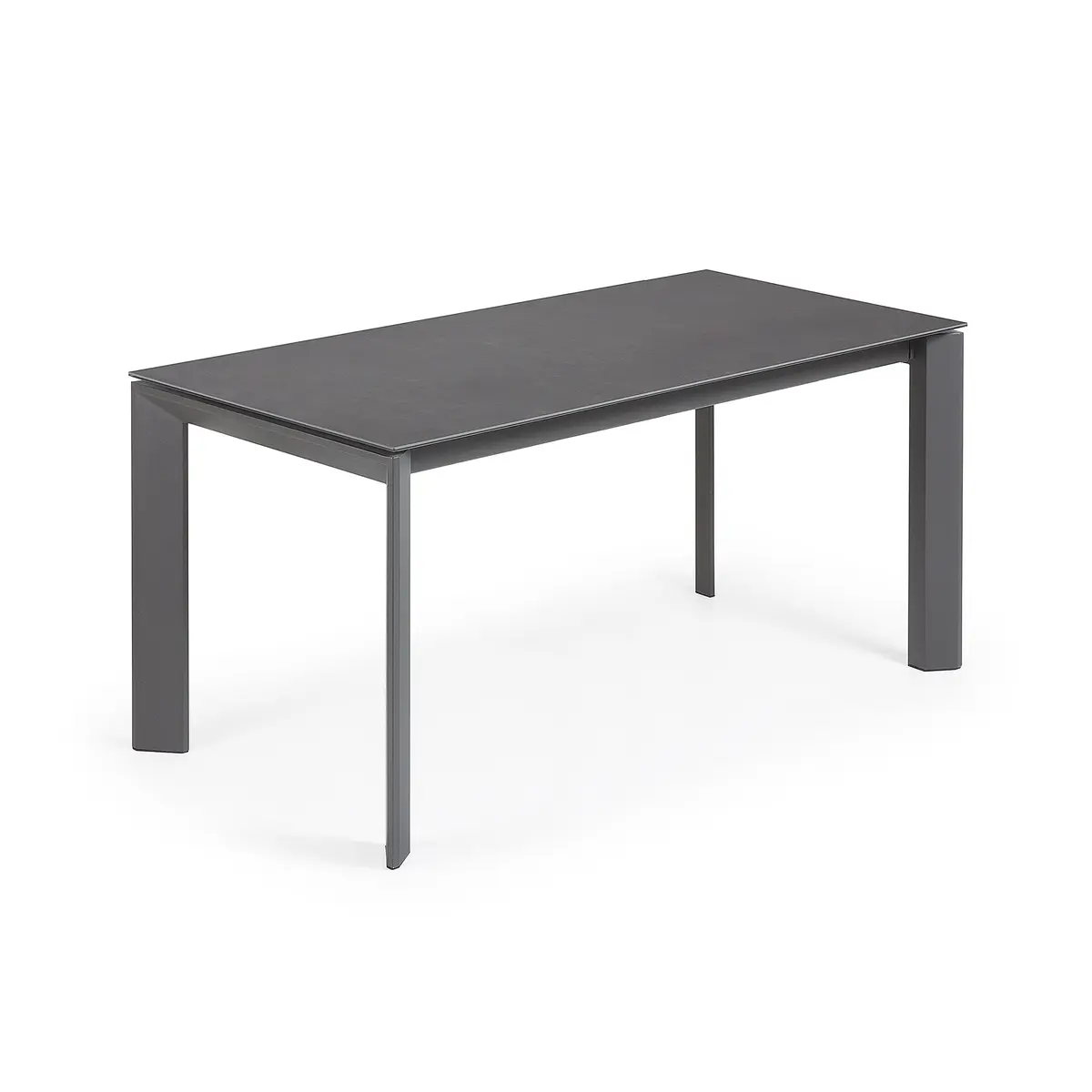 KAVE HOME Axis spisebord, med butterfly bordplate - grått porselen og mørk grått stål (160(220)x90)