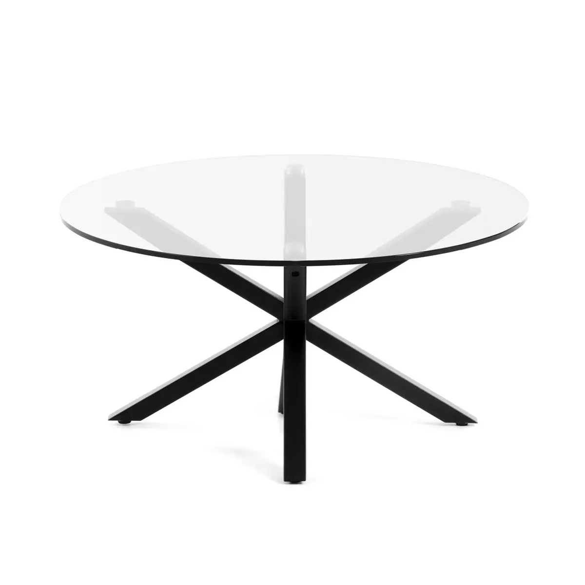 KAVE HOME Arya salongbord, rundt - herdet glass og sort stål (Ø 82)