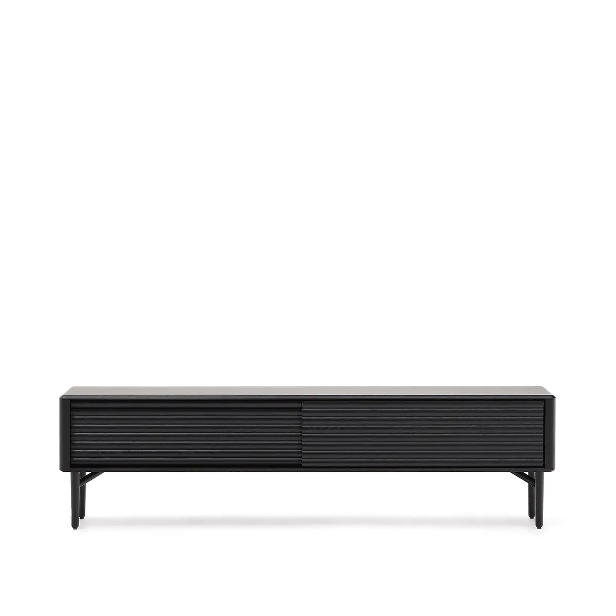 KAVE HOME Lenon TV-bord, med 2 skyvedører - svart eikefiner/eik (200x57)