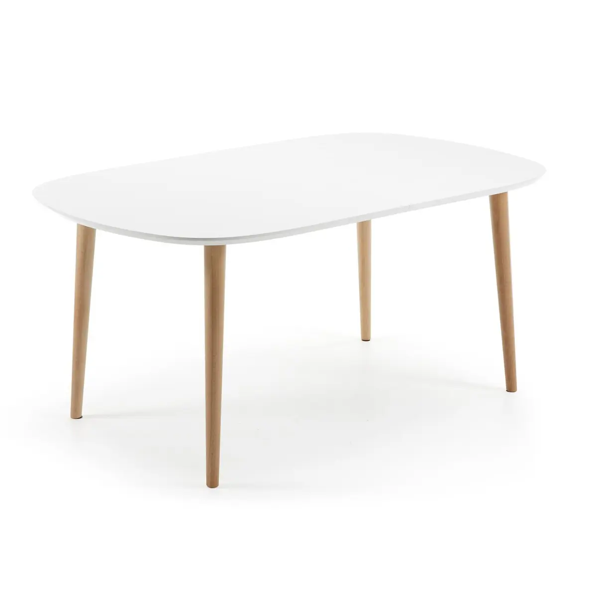 KAVE HOME Oqui spisebord med tilleggsplater, oval, hvit MDF 160 (260) x 100 cm