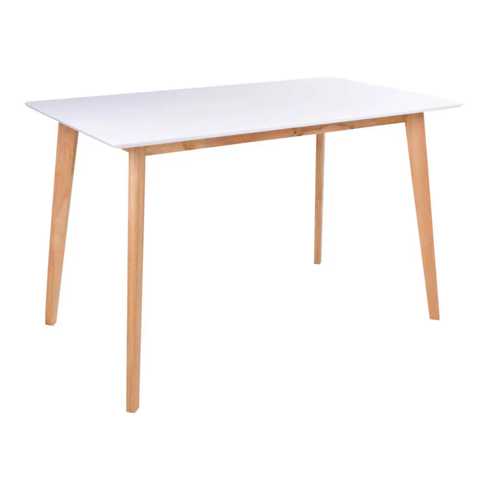 HOUSE NORDIC Vojens spisebord - hvit treplate og naturlige treben (120x70)