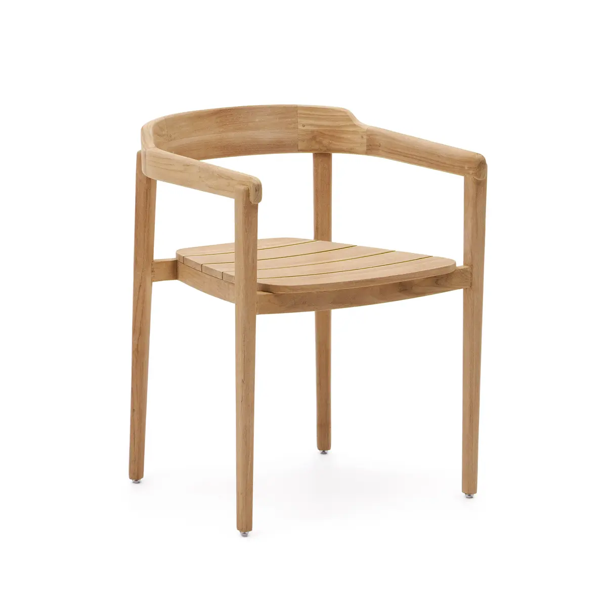 KAVE HOME Icaro hagestol, med armlener, stablebar - naturlig teak