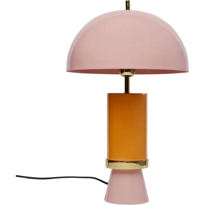 KARE DESIGN Josy bordlampe - rosa og okergult emalje stål