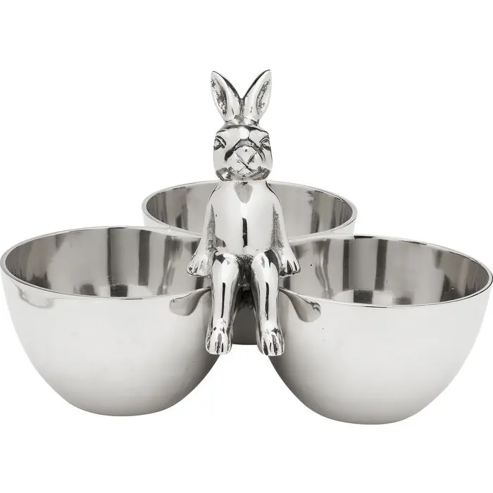 KARE DESIGN Bunny Tre skål - sølvforniklet aluminium (H:18)