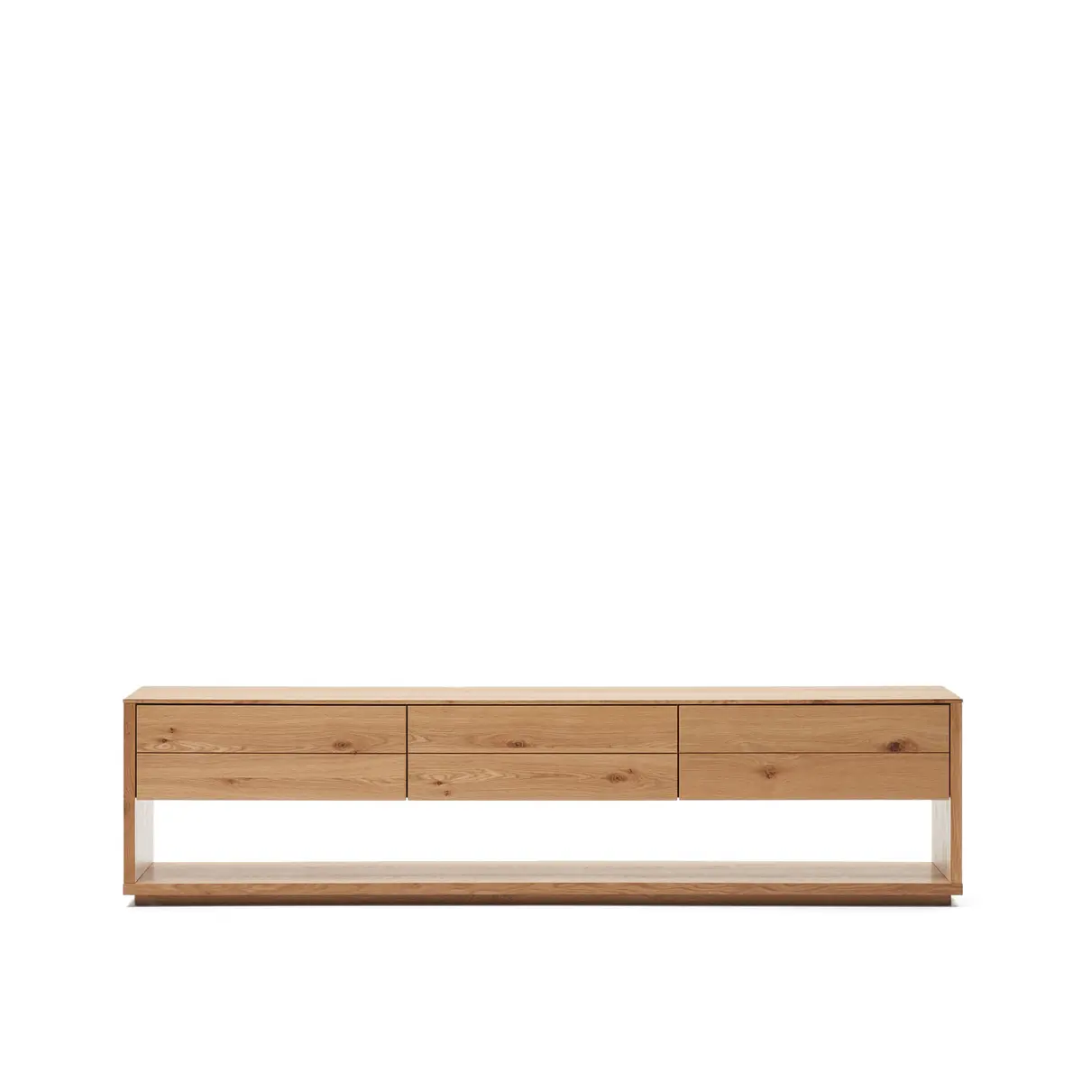 KAVE HOME Alguema TV-bord, m. 3 skuffer - naturlig eikefiner (200x40)