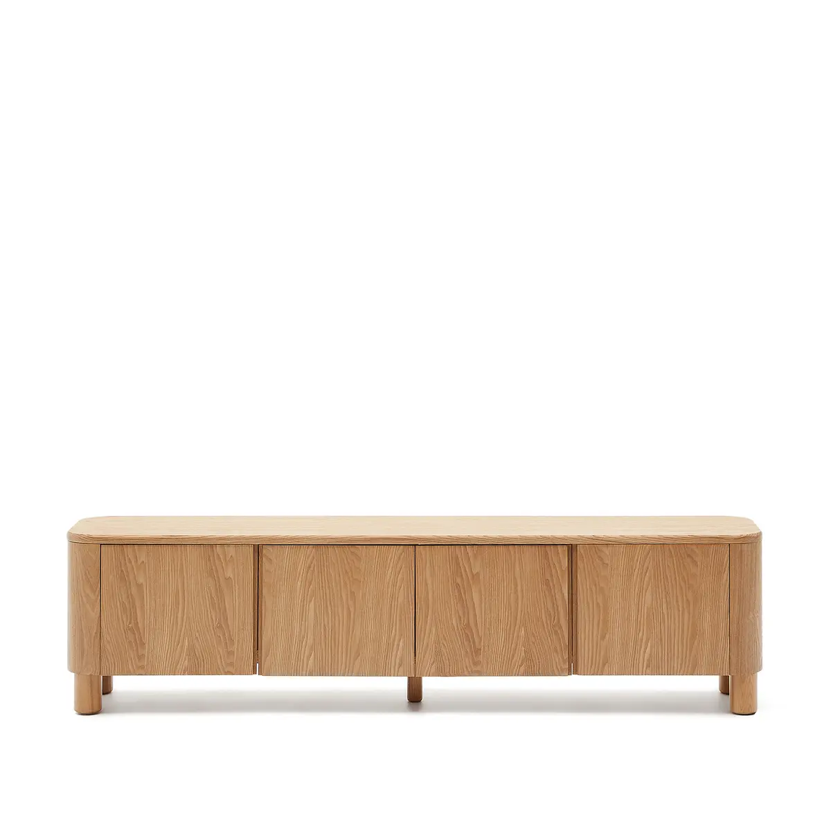 KAVE HOME Salaya TV-bord, med 4 dører og 2 hyller - askfiner og ask (200x52)