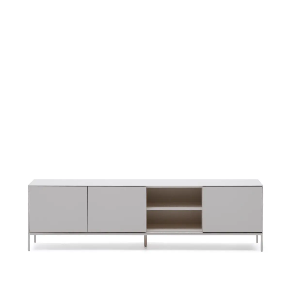 KAVE HOME Vedrana TV-bord, m. 3 dører og hylle - hvit MDF og stål (195x40)