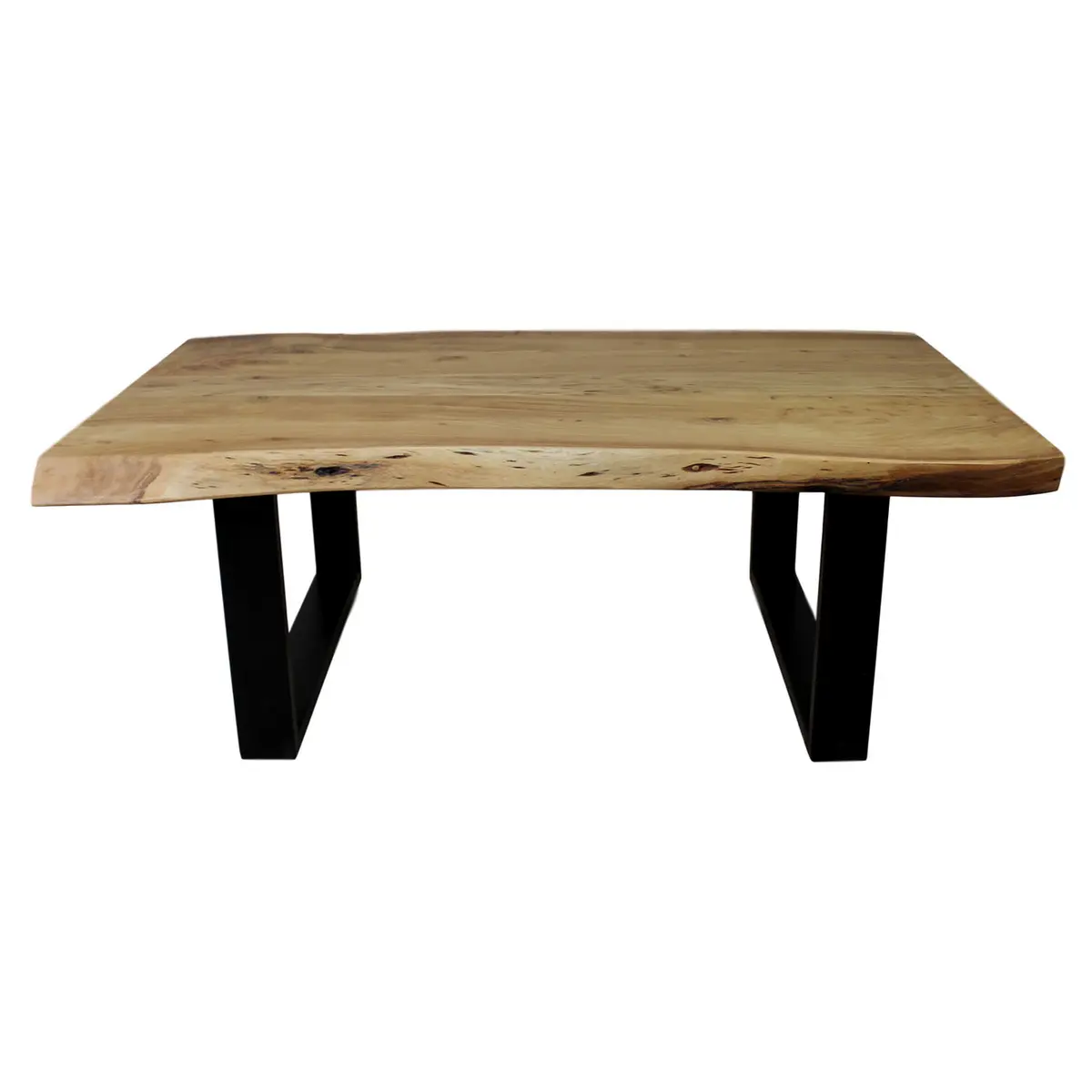 HSM COLLECTION SoHo salongbord, rektangulært - naturlig akasietre og svart jern (120x60)