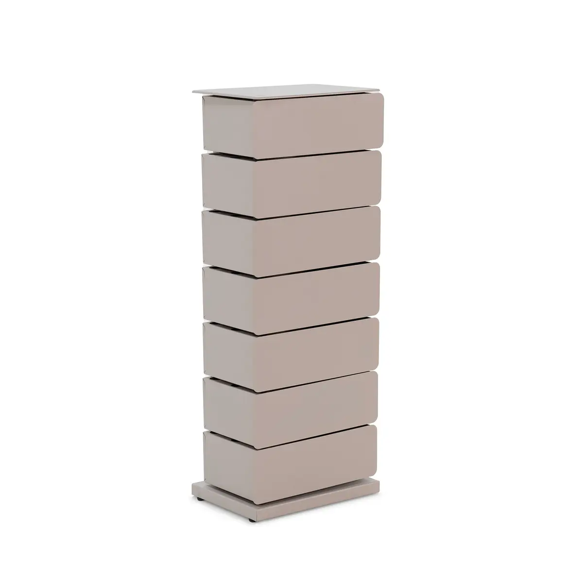 SPINDER DESIGN Joey kommode med 7 skuffer, m. 7 skuffer - silkemyk taupe stål
