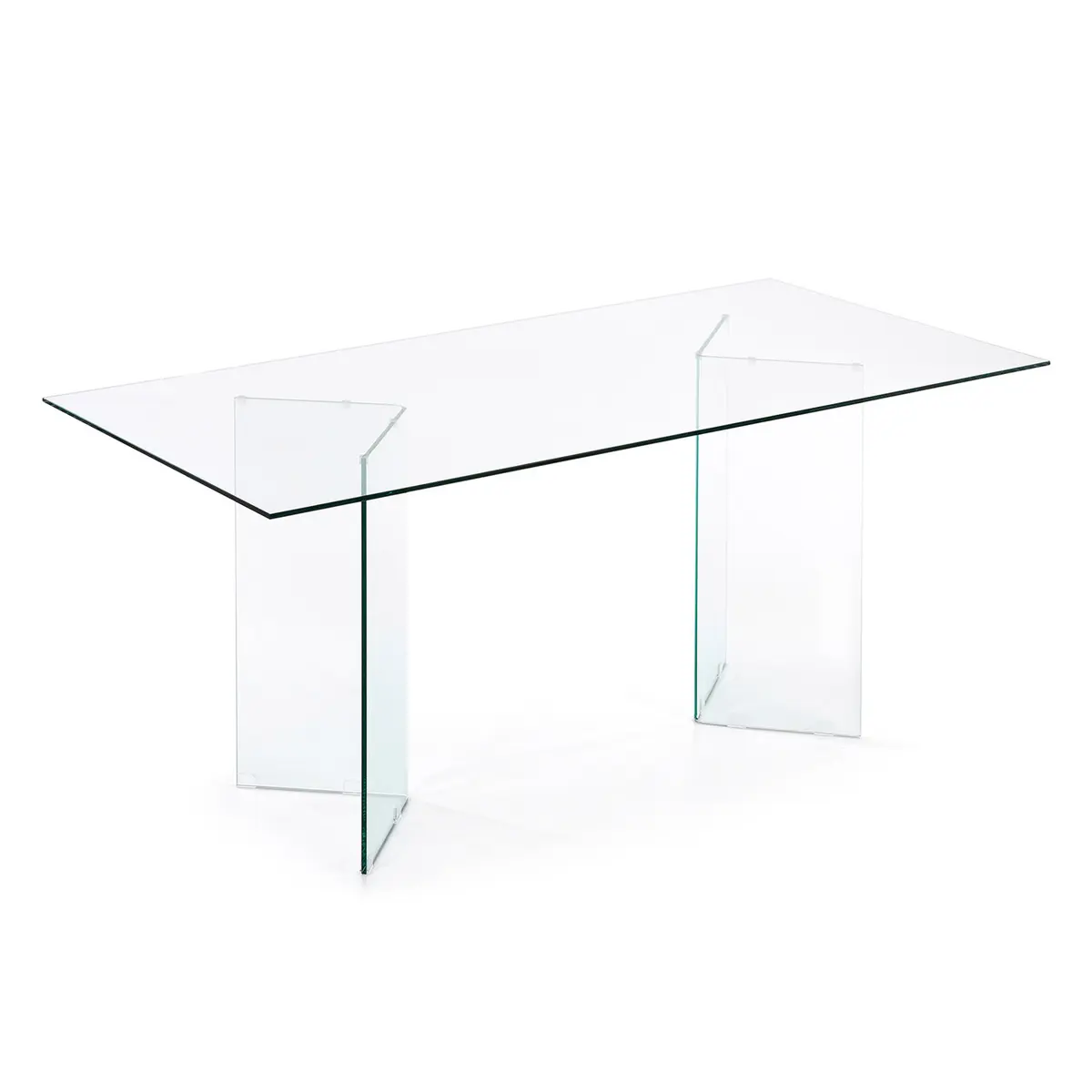 KAVE HOME Burano spisebord, rektangulært - klart glass (200x90)