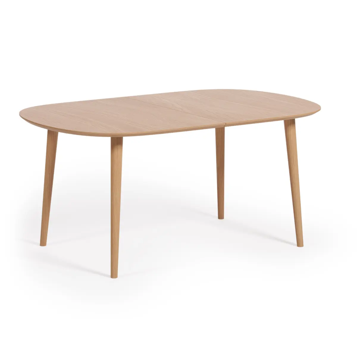 KAVE HOME Oakland spisebord, m. 2 ekstra plater - naturlig eikefiner og naturlig gummitre (160(260)x100)