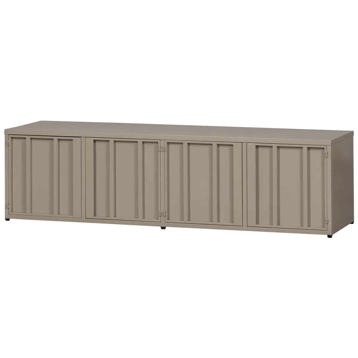 WOOOD Level TV-bord, med 4 dører og hylle - sandmetall (160x44)