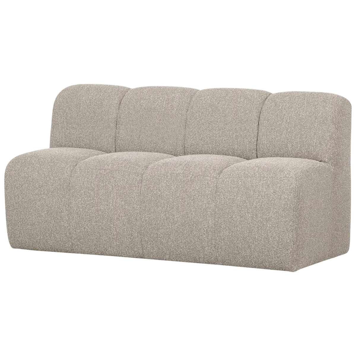 WOOOD Mojo spisebenk, med ryggstøtte - beige melange boucl&eacute;-stoff (164 cm)