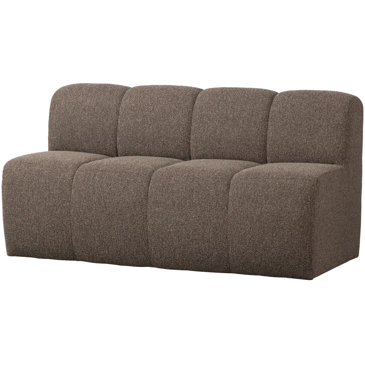 WOOOD Mojo spisebenk, med ryggstøtte - brunt melange boucl&eacute;stoff (164 cm)
