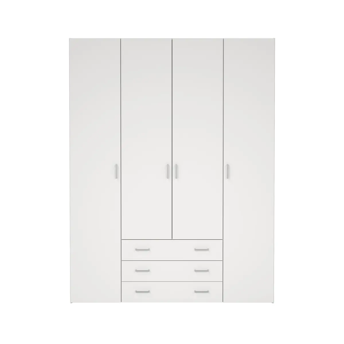 TVILUM Space garderobeskap - 4 dører, 3 skuffer, hvit laminat