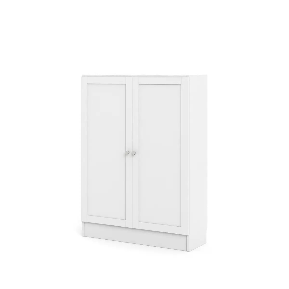 TVILUM Basic reol - hvit, m. 2 dører og 2 hyller (H: 107,2 cm x 79 cm x 28,3 cm)