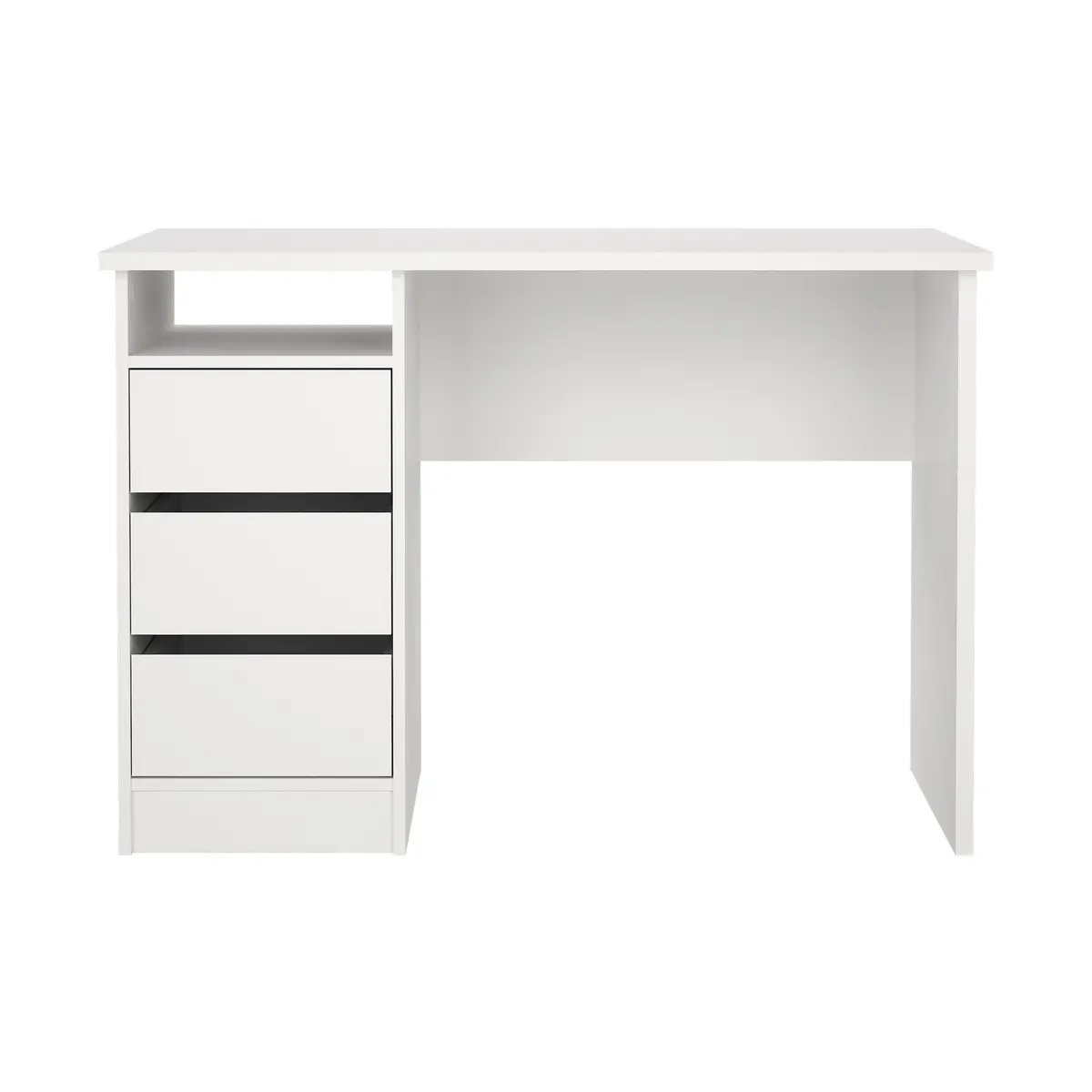 TVILUM Function Plus skrivebord, med 1 rom og 3 skuffer - hvitt tre (110x48,5)